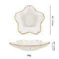 Glass Flower Jewelry Dish, Decorative Trinket Plate with Gold Rim, 4.9"