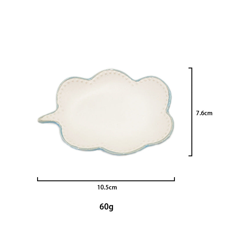 Ceramic Toast Shaped Plate, Cute Cartoon Breakfast Dish for Kids and Adults, 7.5" & 5.8"