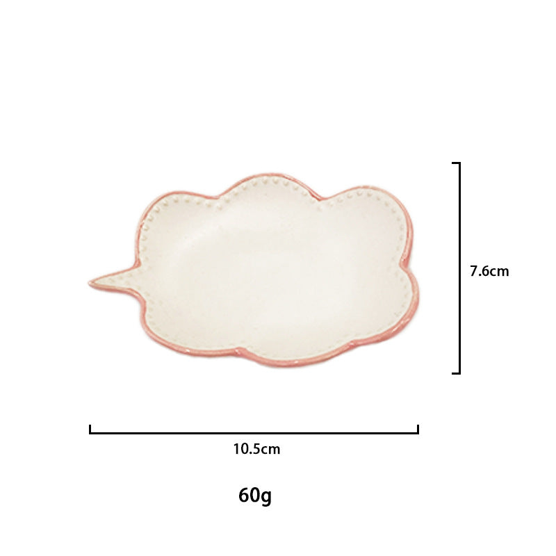 Ceramic Toast Shaped Plate, Cute Cartoon Breakfast Dish for Kids and Adults, 7.5" & 5.8"