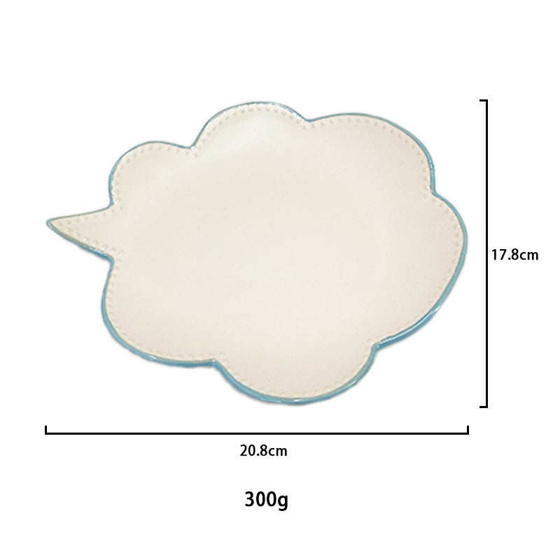 Ceramic Toast Shaped Plate, Cute Cartoon Breakfast Dish for Kids and Adults, 7.5" & 5.8"